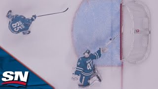 Sharks' James Reimer Reaches Back To Rob Jets' Mason Appleton With UNBELIEVABLE Paddle Save