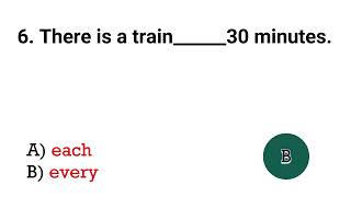 Use of Each and Every | Grammar Quiz | English grammar exercise