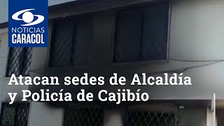 Atacan sedes de Alcaldía y Policía de Cajibío durante protesta por la muerte de un joven