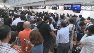 新幹線で運転見合わせ  台風１８号で空も欠航相次ぐ