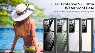 SPIDERCASE Designed for Samsung Galaxy S23 Ultra Case Waterproof,Built-in Screen