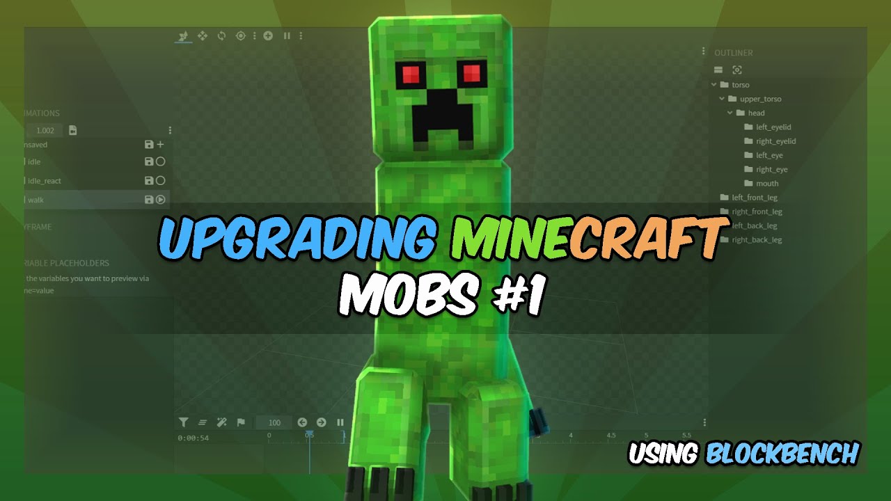 Stylized Creeper Design - Upgrading Minecraft Mobs #1 - Blockbench 3D ...