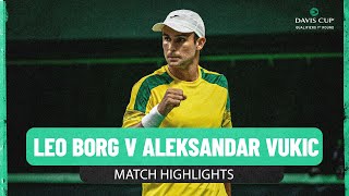 Leo Borg v Aleksandar Vukic | Sweden v Australia | 2025 Davis Cup Qualifiers Match Highlights