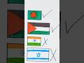 Right ✔️ Palestine 🇵🇸 VS Wrong ✖️ Israel 🇮🇱 Supporter countries flag Drawing #shorts#viral