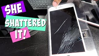 SHATTERED HER iPHONE.....AGAiN!
