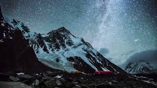 Night sky on a Snowy Mountain - TIME LAPSE STOCK FOOTAGE, FREE DOWNLOAD [HD]