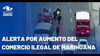 Con dron, autoridades le siguieron la pista a camión lleno de marihuana y lo interceptaron en Bogotá
