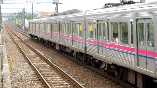 京王7000系快速 京王堀之内駅到着 Keio 7000 series EMU