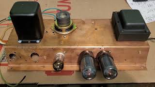 Discussion of my 6V6 push-pull power amp. Completion and testing.