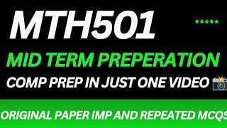 MTH501 MIDTERM PREPARATION || MTH501 MIDTERM ORIGINAL PAPER || MTH501 MIDTERM PREPARATION 2024