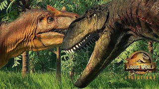 ALLOSAURUS VS TORVOSAURUS: Jurassic Rumble | Jurassic World Evolution 2