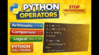 Python Operators in One Video (Arithmetic, Comparison, Logical)