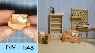 DIY || How to Make Miniature Sofa 1:48