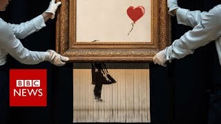 Banksy reveals shredding stunt practice - BBC News