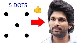 How to draw Allu Arjun drawing from 5 dots easy - Allu Arjun drawing outline easy step by step