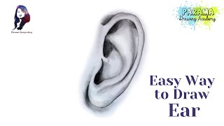 How to Draw An Ear for Beginners - Step by Step | Easy way to draw | By Parama Shayantony