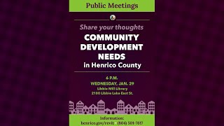 Henrico to hold Jan. 29 public hearing, online survey to address community development needs