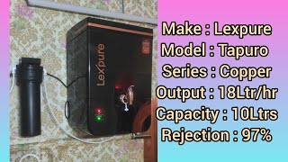 Lexpure #Tapurocopper #rowaterpurifier #unboxing  #installation