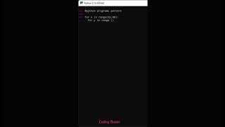 Normal pattern programming code ll Coding Hunter ll #cod #coding #python #correctcoding