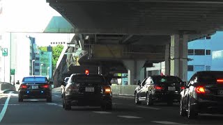 総理車列のSPが首都高の合流で箱乗りして止めた車両はなんと他係のLS警護車❗️圧巻の箱乗り合流❗️