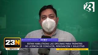 Habilitan las Oficinas de Tránsito, para la renovación y solicitud de Licencias de Conducir