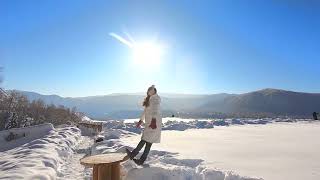 In snow jumping in Hemu village, Xinjiang ,all you have to do is jump into the snow like diving