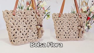 CROCHET BAG MADE WITH SUPER STYLISH AND EASY TO MAKE FLOWERS (Flora bag)