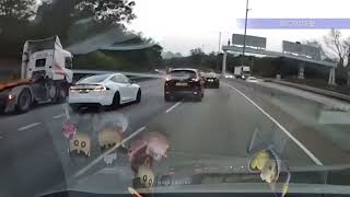 車CAM直擊 - 大支野大支野🤣兩車入中線，Tesla 迫返人地走