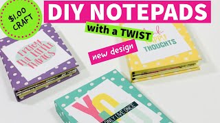 fun new NOTEPAD design WITH A TWIST /Great Craft Fair Idea/easy diy NOTEPAD tutorial