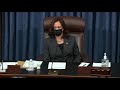 vice president kamala harris breaks tie in senate vote on pres. biden s covid stimulus package