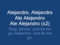 Lady Gaga - Alejandro lyric