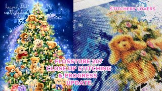 Close-Up Stitching \u0026 HAED Progress Update | FLOSSTUBE #207 | Stitch with me | STITCHERY LOVERS