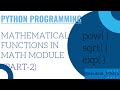 Mathematical Functions in Math module in Python|pow( ) sqrt( ) exp( ) #python #pythonforbeginners