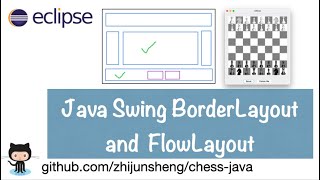 Java Chess 018: Java Swing BorderLayout and FlowLayout example