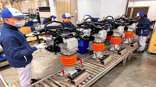 Tamping rammer production by a top Japanese maker in the global small construction machinery market.