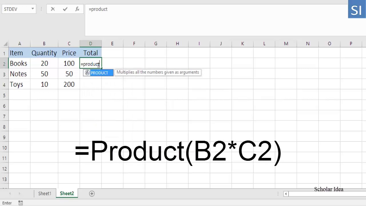 3 Ways To Multiply Two Columns In Excel !!! - YouTube