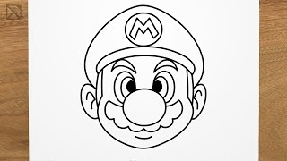 How to draw SUPER MARIO step by step, EASY