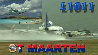 L1011 Tristar at St Maarten + Wet Runway Takeoff (2000)