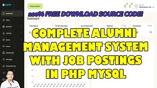 Complete Alumni Management System w/ Job Postings & Events in PHP MySQL | Free Source Code Download