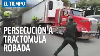 La cinematográfica persecución de una tractomula robada en Medellín