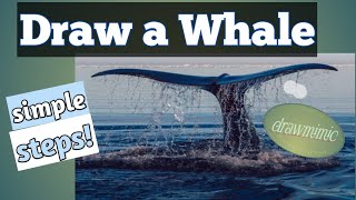 How to draw a Whale😊😁😅 - easy step by step whale drawing