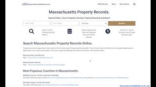 Massachusetts Property Records (Search Real Estate Records By Name and Address Online).