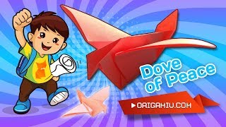 Dove of Peace paper tutorial - Origami dove making - small children pigeon