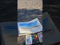 une aquarelle sur la plage de perivolos à santorin