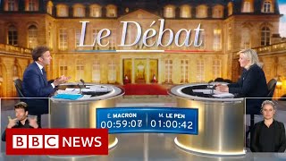 Macron and Le Pen clash in French presidential election debate - BBC News