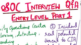 Entry level SOC Analyst Interview Questions and Answers for Freshers | Part 1| SOC Interview Q\u0026A