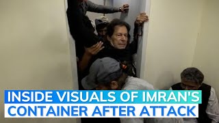 Injured Imran Khan Brought Inside The Container After Gun Attack
