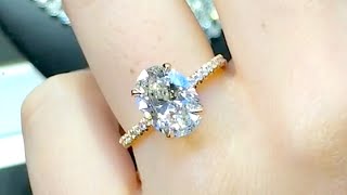 3 carat Oval Diamond Engagement Ring in Rose Gold