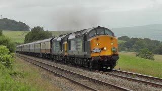 Double headed DRS class 37 Retro railtour along Copy Pit Line 11.07.2015