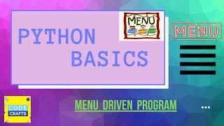Python Basics: Menu Driven Program (area of figures)